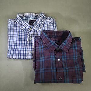 UNTUCKit Men's Shirt XL Lot of 2 Button Plaid Long sleeve Lanza/Macul